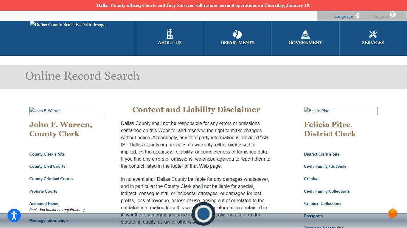 Dallas County Online Record Search